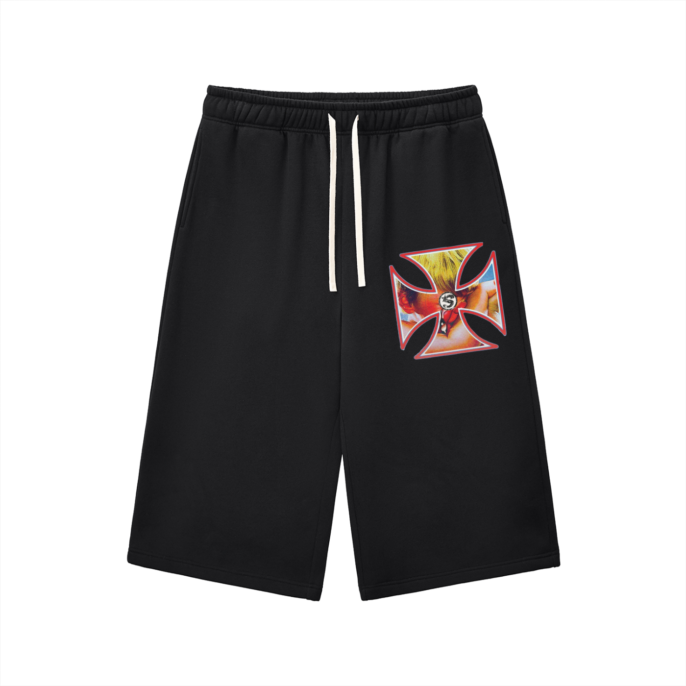 black lounge shorts