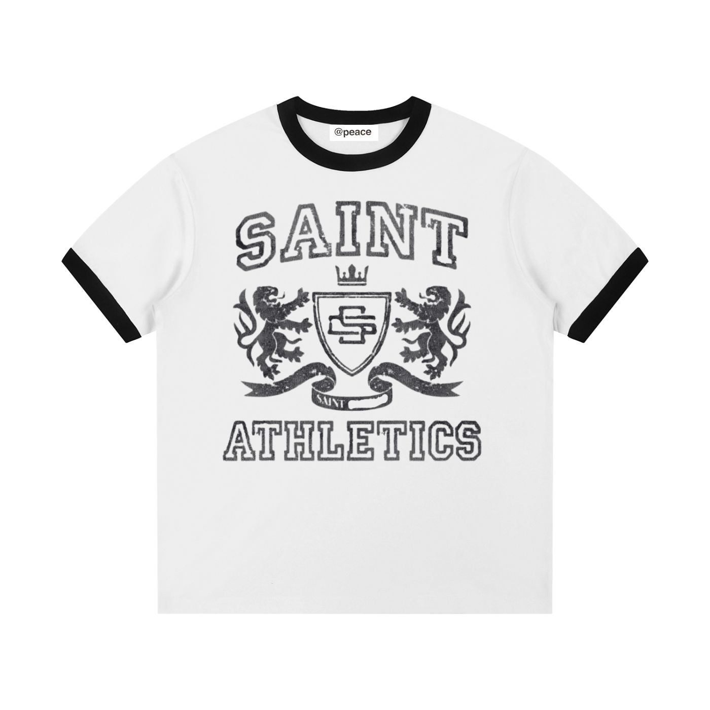 white saints athletics tee